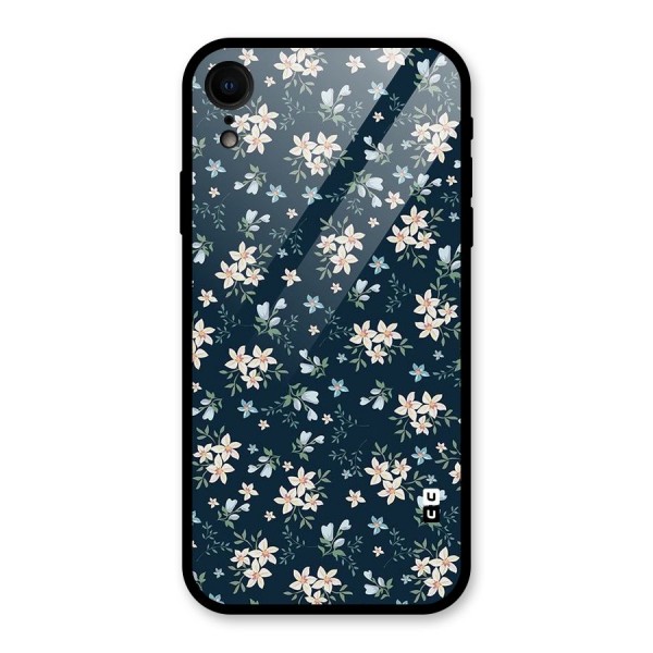 Floral Blue Bloom Glass Back Case for XR