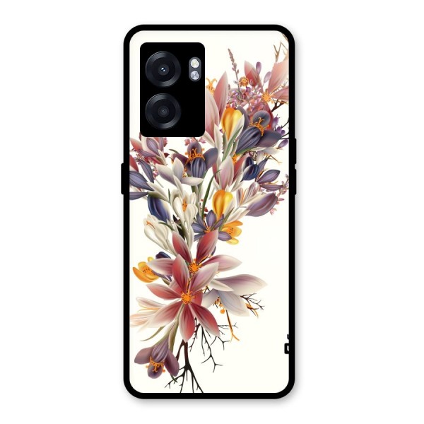 Floral Bouquet Glass Back Case for Oppo K10 (5G)