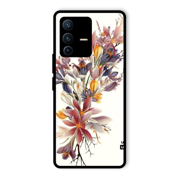 Floral Bouquet Glass Back Case for Vivo V23 Pro