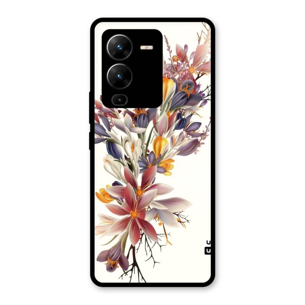 Floral Bouquet Glass Back Case for Vivo V25 Pro