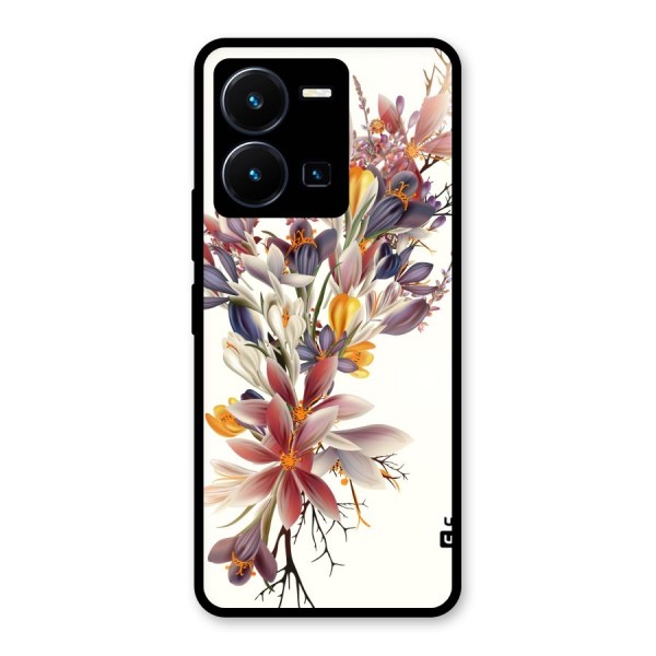 Floral Bouquet Glass Back Case for Vivo Y35