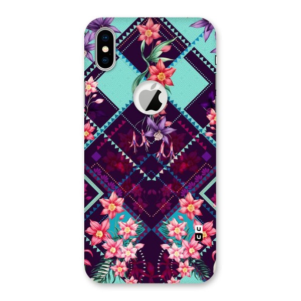 Floral Diamonds Back Case for iPhone XS Logo Cut