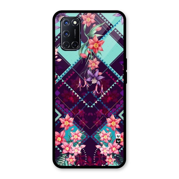 Floral Diamonds Glass Back Case for Oppo A52