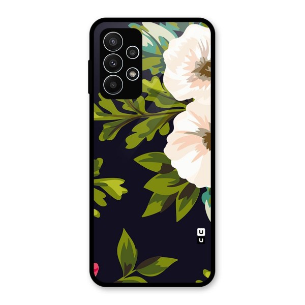 Floral Leaves Glass Back Case for Galaxy A23