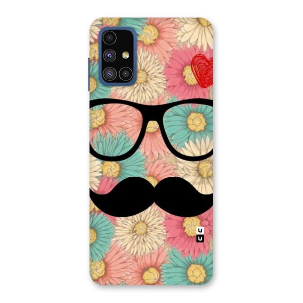 Floral Moustache Back Case for Galaxy M51