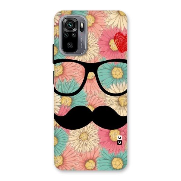 Floral Moustache Back Case for Redmi Note 10