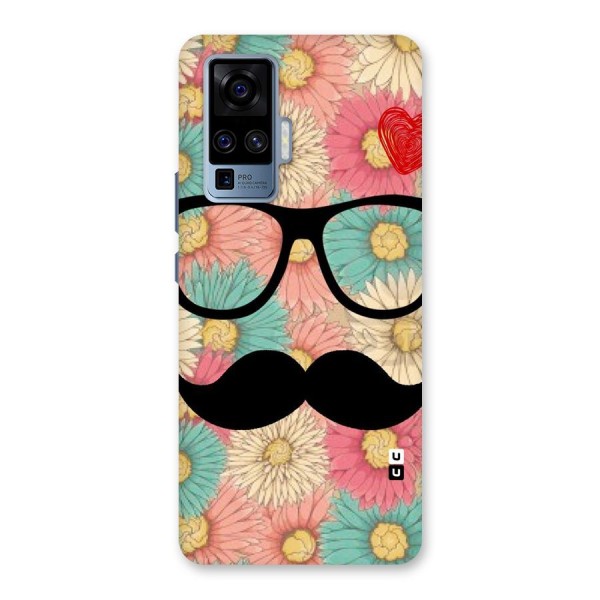 Floral Moustache Back Case for Vivo X50 Pro