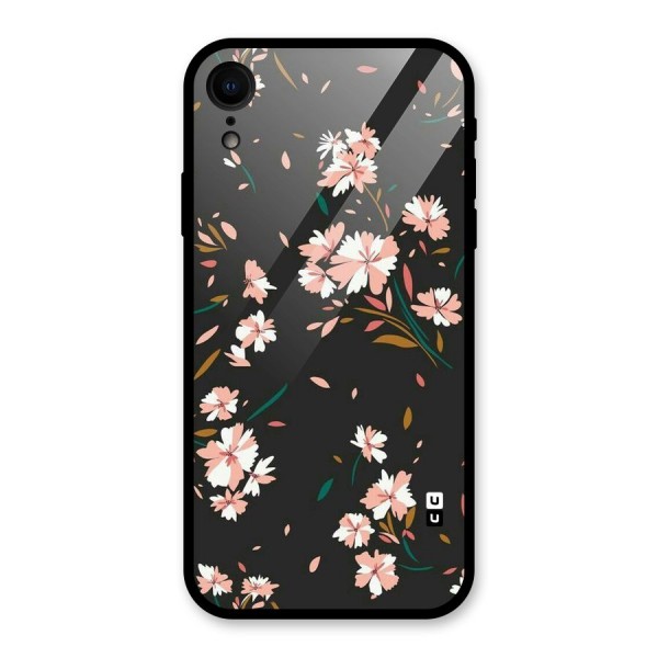 Floral Petals Peach Glass Back Case for XR