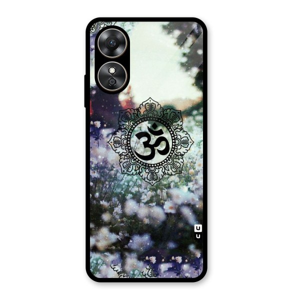 Floral Pray Glass Back Case for Oppo A17