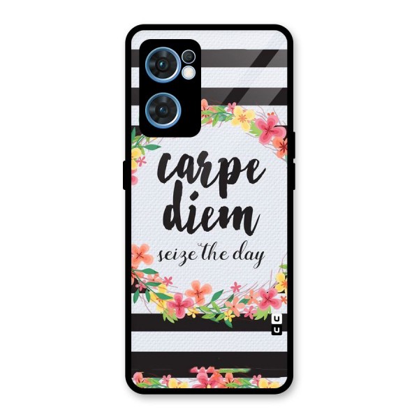 Floral Seize The Day Glass Back Case for Oppo Reno7 5G