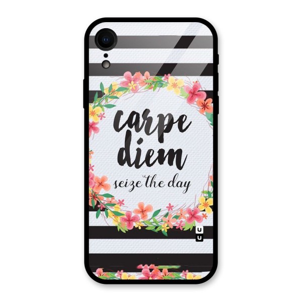 Floral Seize The Day Glass Back Case for XR