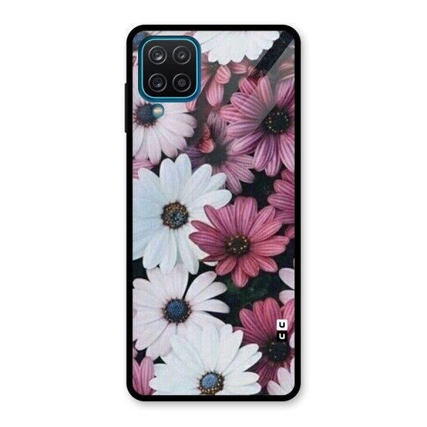 Floral Shades Pink Glass Back Case for Galaxy A12