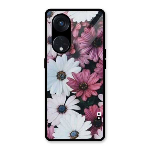 Floral Shades Pink Glass Back Case for Reno8 T 5G