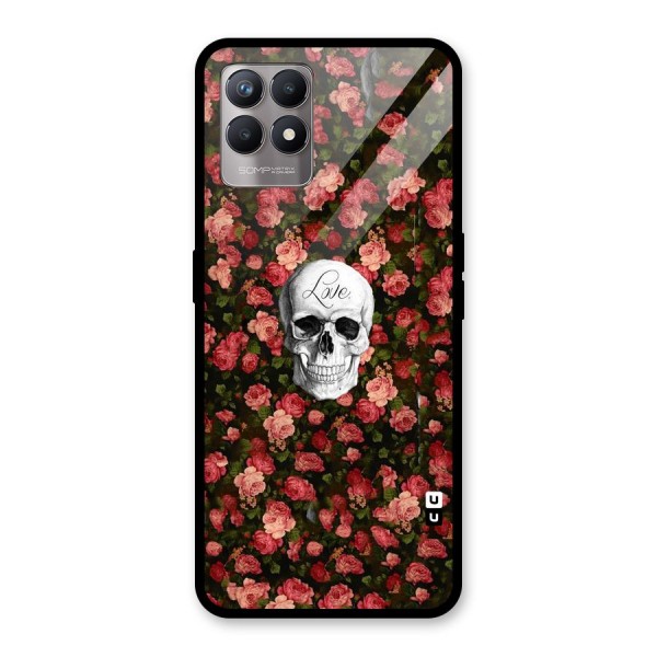 Floral Skull Love Glass Back Case for Realme 8i