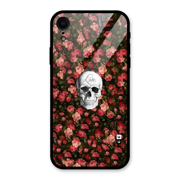 Floral Skull Love Glass Back Case for XR