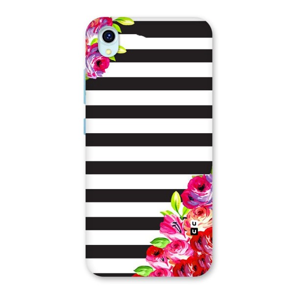 Floral Stripes Back Case for Vivo Y1s