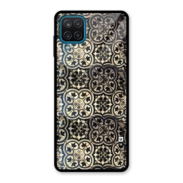 Floral Tile Glass Back Case for Galaxy A12