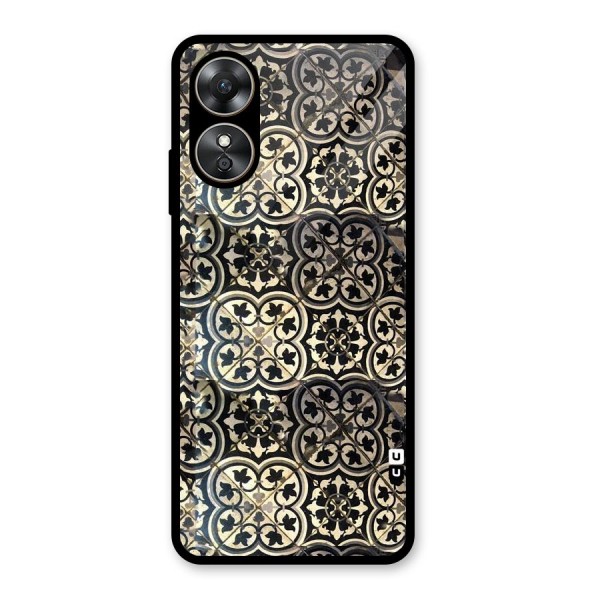 Floral Tile Glass Back Case for Oppo A17