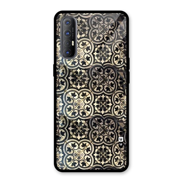 Floral Tile Glass Back Case for Oppo Reno3 Pro