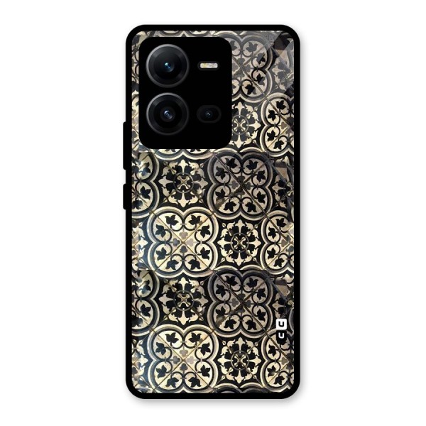 Floral Tile Glass Back Case for Vivo V25