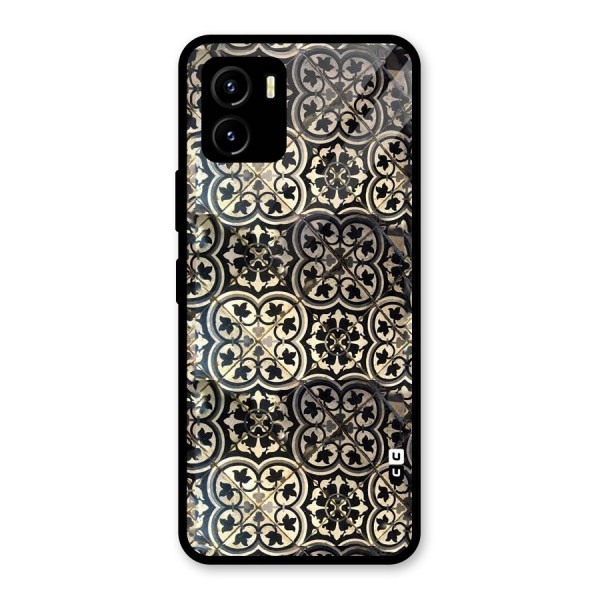 Floral Tile Glass Back Case for Vivo Y15s