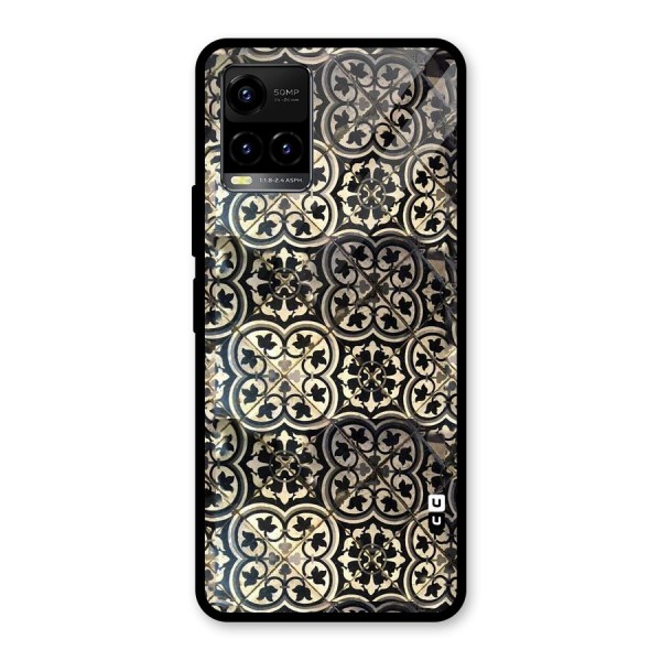 Floral Tile Glass Back Case for Vivo Y21A