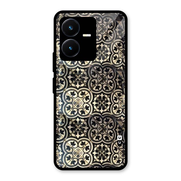 Floral Tile Glass Back Case for Vivo Y22