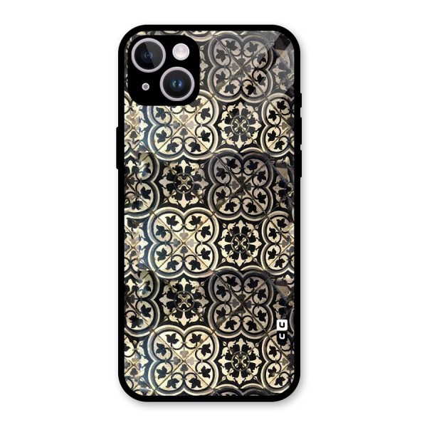 Floral Tile Glass Back Case for iPhone 14 Plus