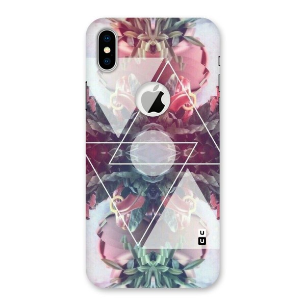 Floral Triangle Back Case for iPhone XS Logo Cut