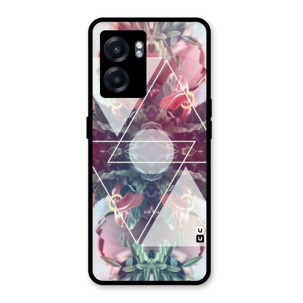 Floral Triangle Glass Back Case for Oppo K10 (5G)