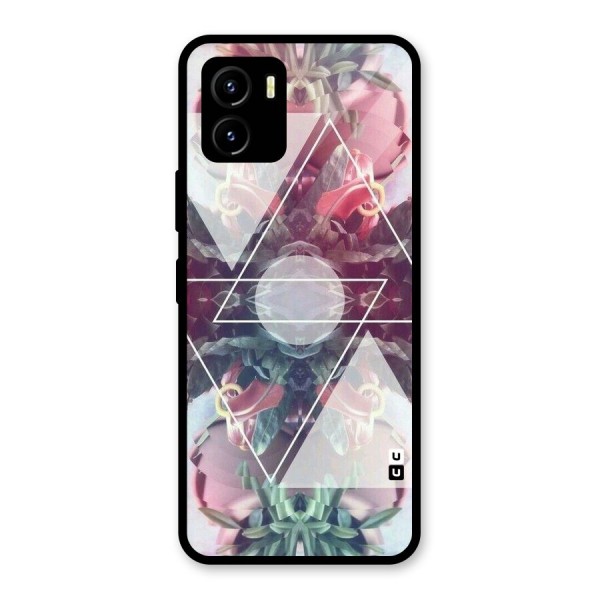 Floral Triangle Glass Back Case for Vivo Y15s