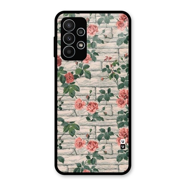 Floral Wall Design Glass Back Case for Galaxy A23