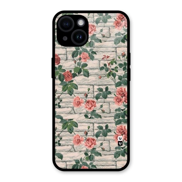 Floral Wall Design Glass Back Case for iPhone 14