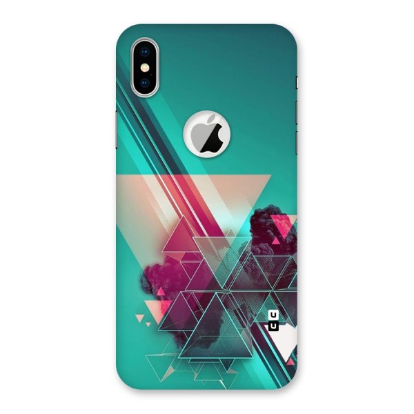 Floroscent Abstract Back Case for iPhone XS Logo Cut