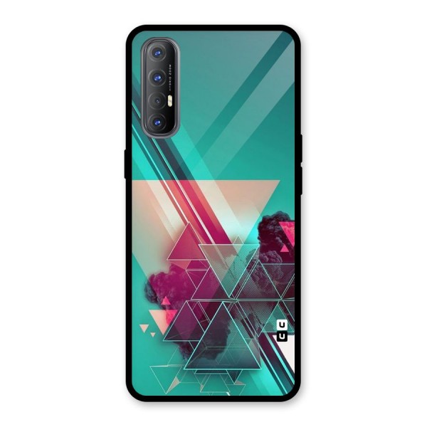 Floroscent Abstract Glass Back Case for Oppo Reno3 Pro