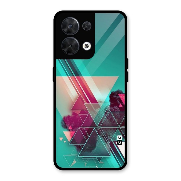 Floroscent Abstract Glass Back Case for Oppo Reno8 5G