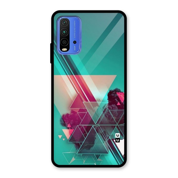 Floroscent Abstract Glass Back Case for Redmi 9 Power