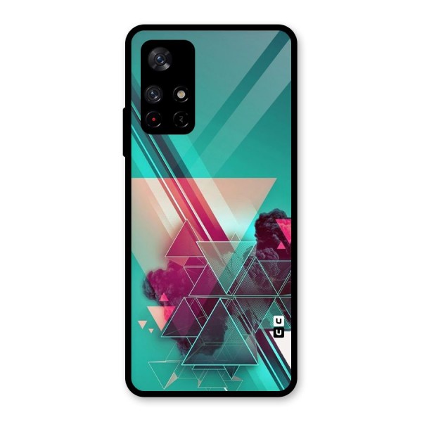 Floroscent Abstract Glass Back Case for Redmi Note 11T 5G