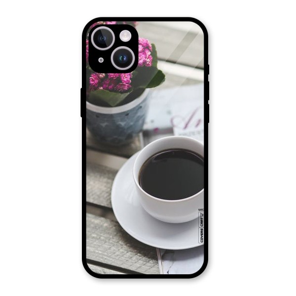 Flower And Blend Glass Back Case for iPhone 14 Plus