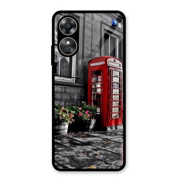 Flower And Booth Glass Back Case for Oppo A17