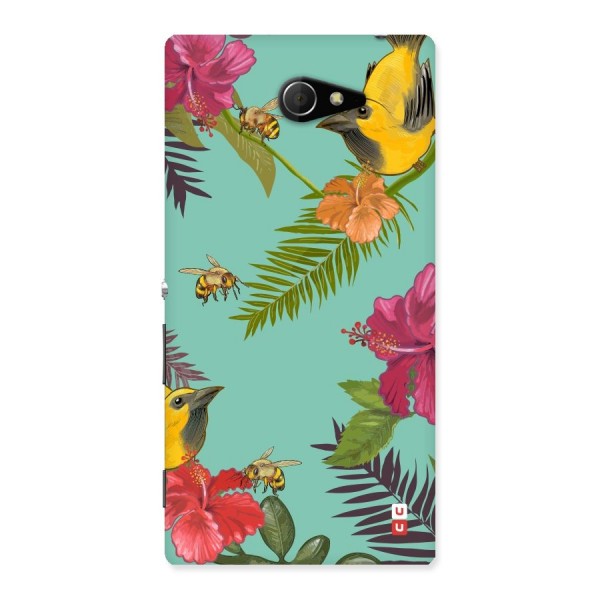 Flower Bird and Bee Back Case for Sony Xperia M2