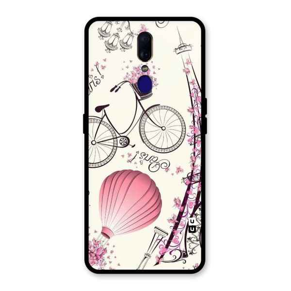 Flower Clipart Design Glass Back Case for Oppo F11