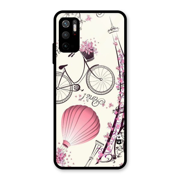 Flower Clipart Glass Back Case for Poco M3 Pro 5G