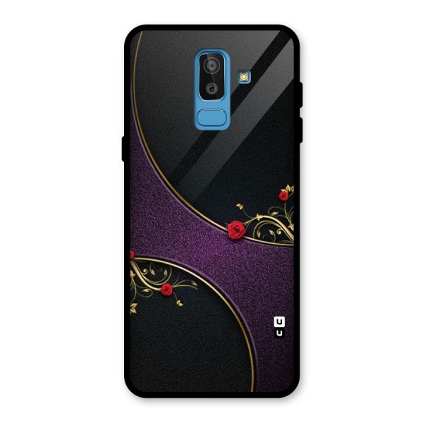 Flower Curves Glass Back Case for Galaxy J8