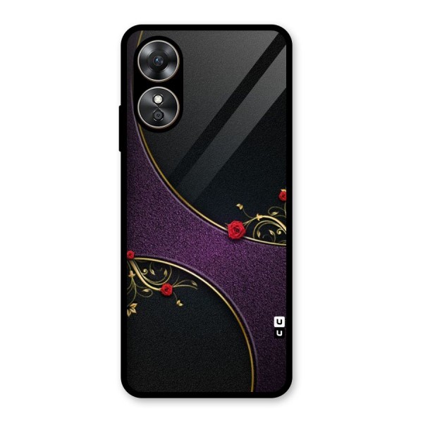 Flower Curves Glass Back Case for Oppo A17