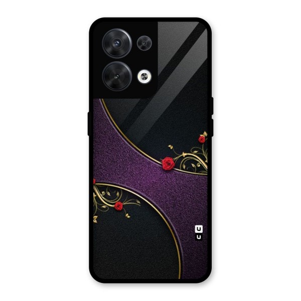 Flower Curves Glass Back Case for Oppo Reno8 5G