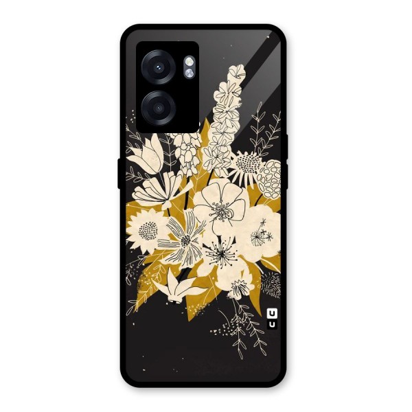 Flower Drawing Glass Back Case for Oppo K10 (5G)