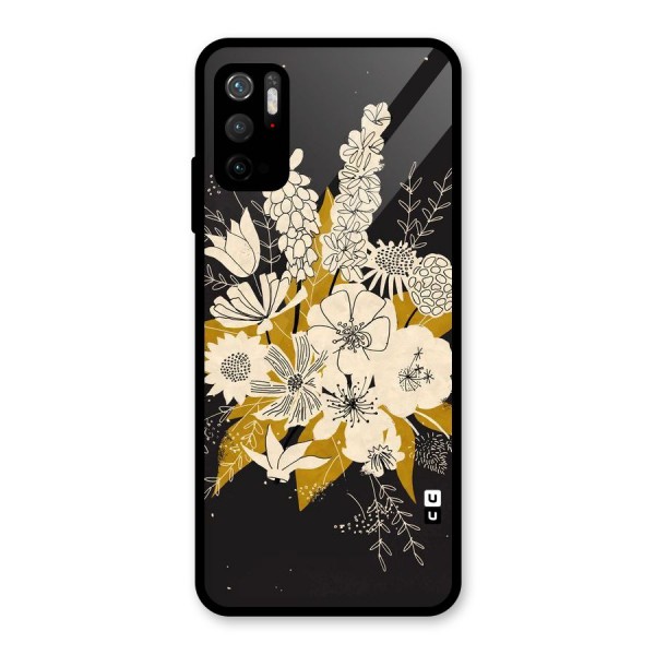 Flower Drawing Glass Back Case for Poco M3 Pro 5G