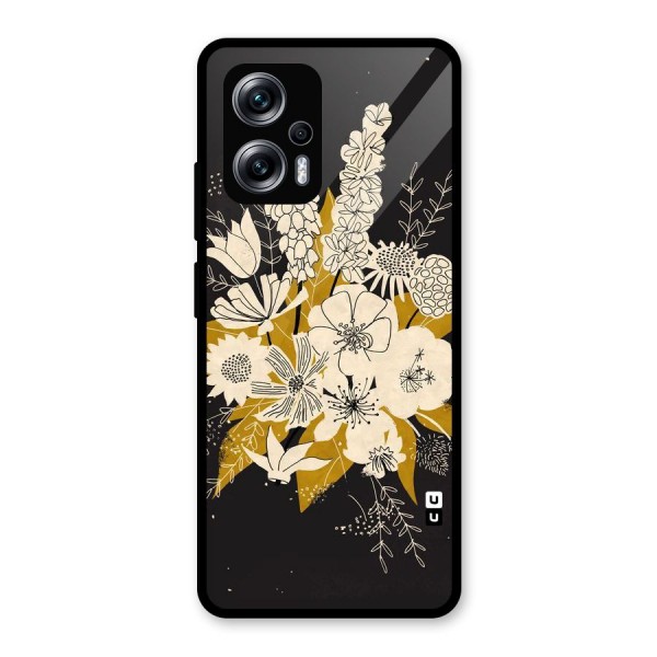 Flower Drawing Glass Back Case for Redmi K50i