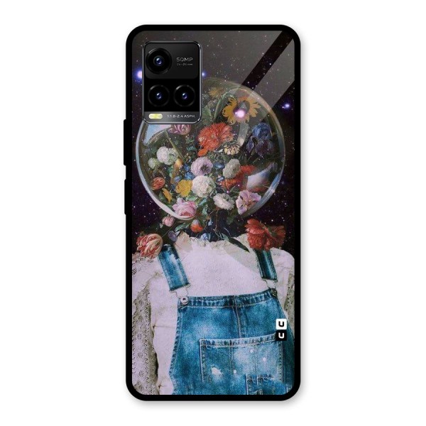 Flower Face Glass Back Case for Vivo Y21 2021